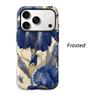 Gilded Iris Blue Gold Luxury Floral Graphic Art Film Aesthetic Protective Shockproof Bumper Phone Case Cover For iPhone 14 15 16 Pro Max Plus