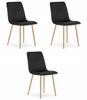 Lava Chair - Black Velvet / Wood Color Legs X 3