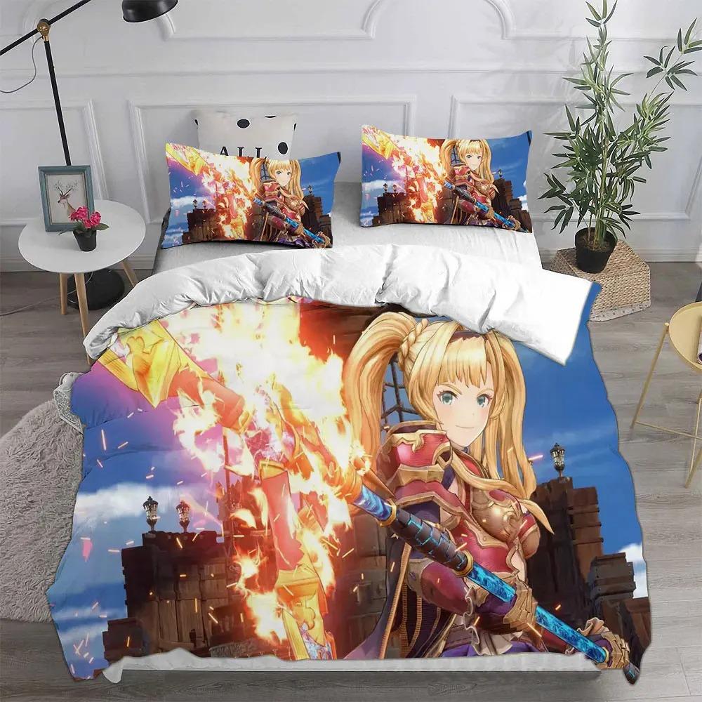 Granblue Fantasy 3D Bedding Set Comforter Duvet Cover Pillowcase Kids Adult Size Anime Game Themed