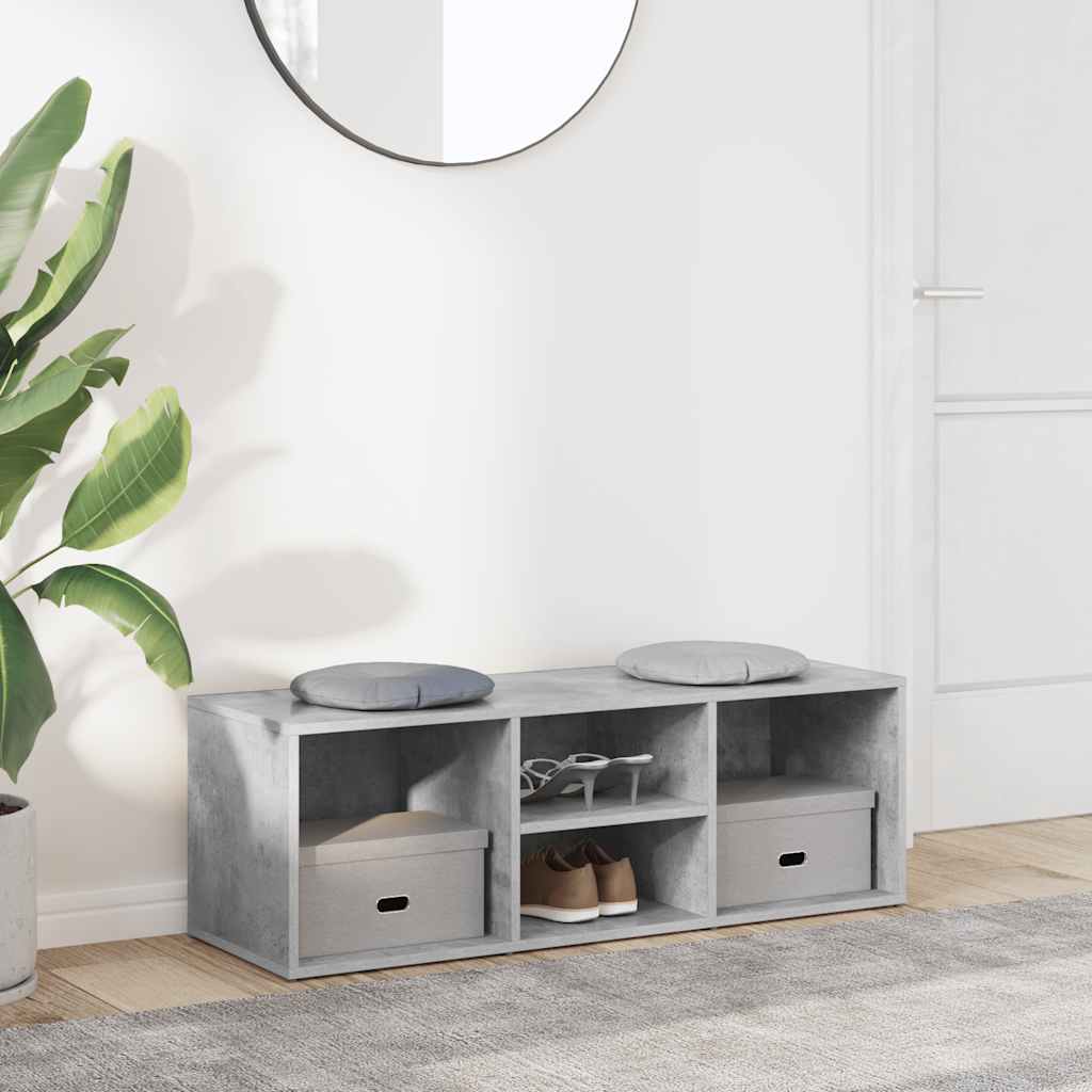 Shoe Bench Concrete Grey 105x35x35 cm Engineered Wood