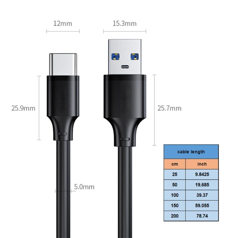 USB 3.0 To  Type C Charger Cable USB 3.0 To Type C Charging Cable Easy To Use for Smartphones Tablets & Gaming Consoles