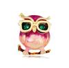 Fashionable and personalized alloy diamond studded owl animal brooch for both men women, popular chest accessories