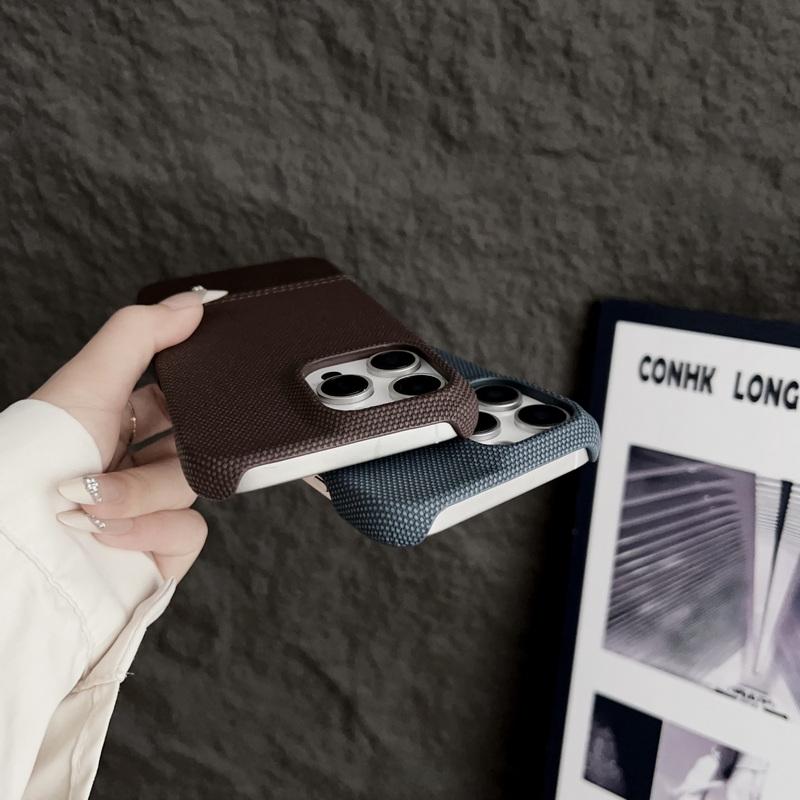 For iPhone 16 Pro Max 15 Pro 14 Plus 13 12 Shell Cover Luxury Splicing Leather Hard PC Shockproof Slim Phone Case