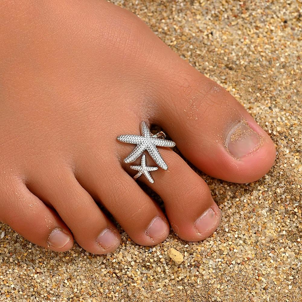 New Fashionable And Trendy Women's Foot Rings With Geometric Inlays Pearls Starfish Beach Style Women's Jewelry Accessories