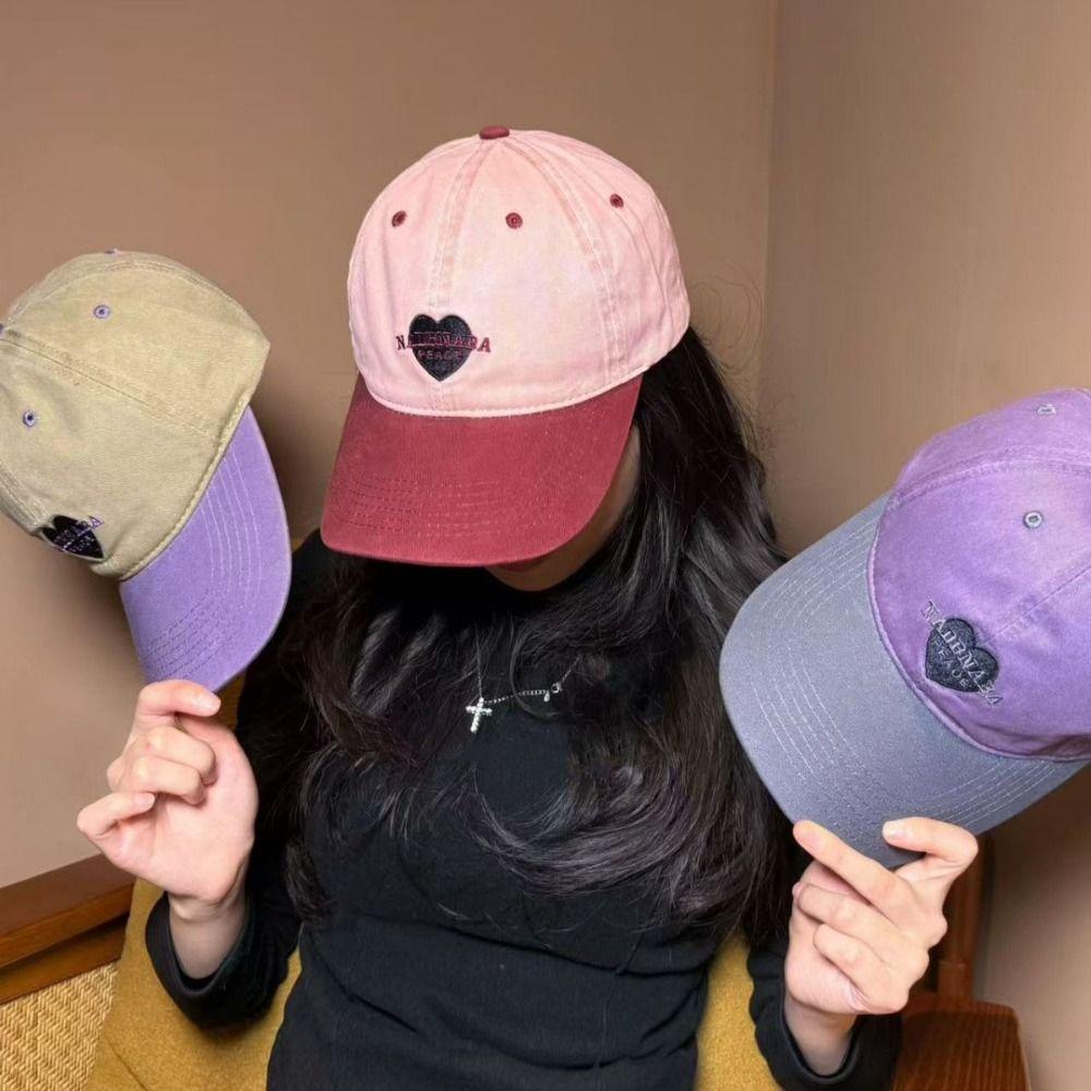 Large Size Love Embroidered Baseball Caps UV Protection Trucker Caps Retro Trucker Cap  Casual Wear