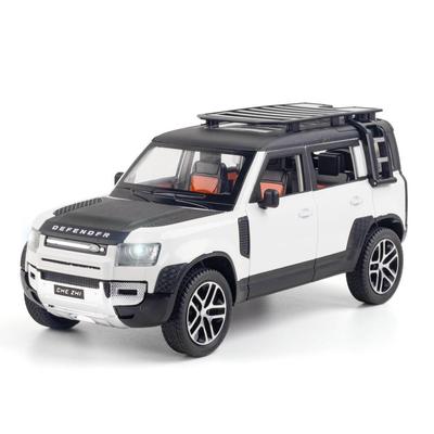 Land Rover Defender SUV im Maßstab 1:24, Metalldruckguss-Legierung, Spielzeugautos, Modell mit Ton und Licht, für Jungen, Kinder, Kinder, Geschenk, Fahrzeuge, Hobbys, Sammlung