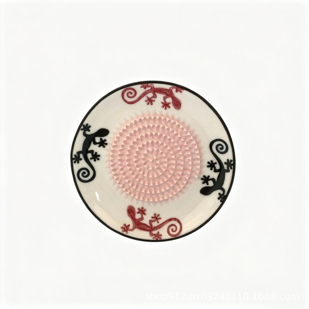 Easy Clean Ceramic Ginger Grater Round Plate Fruit Grinding Tool Tomato Grinder Dish  Fruit Puree