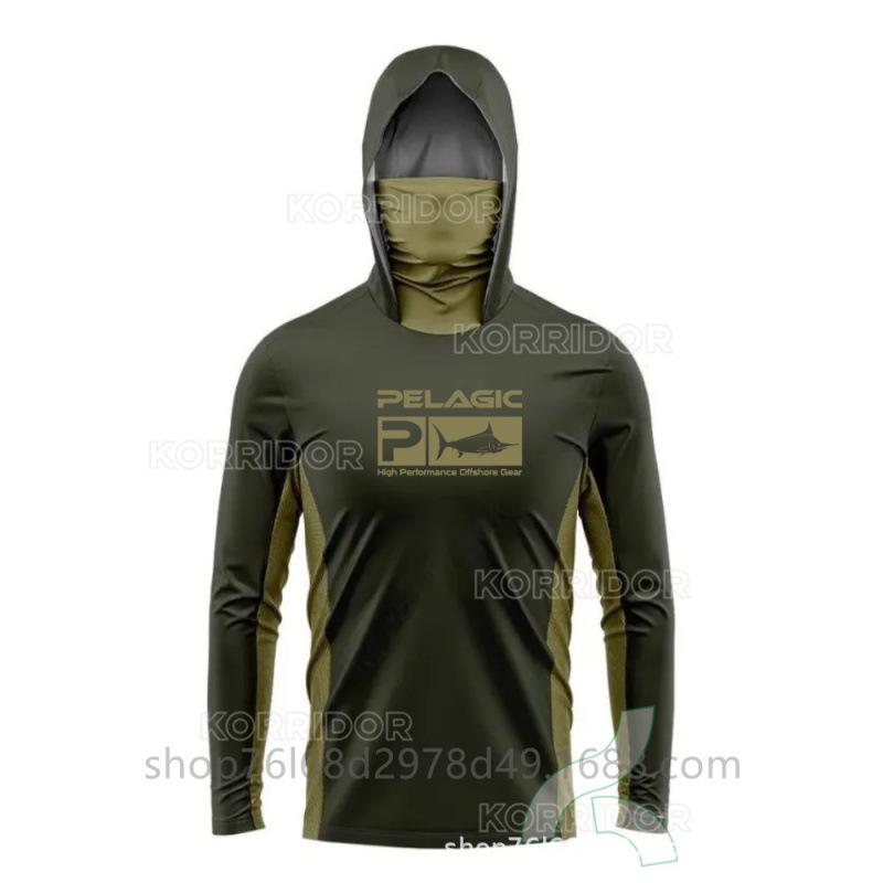 Pelagic Quick-Dry UPF50+ Fishing Hoodie with Ice Silk Face Towel