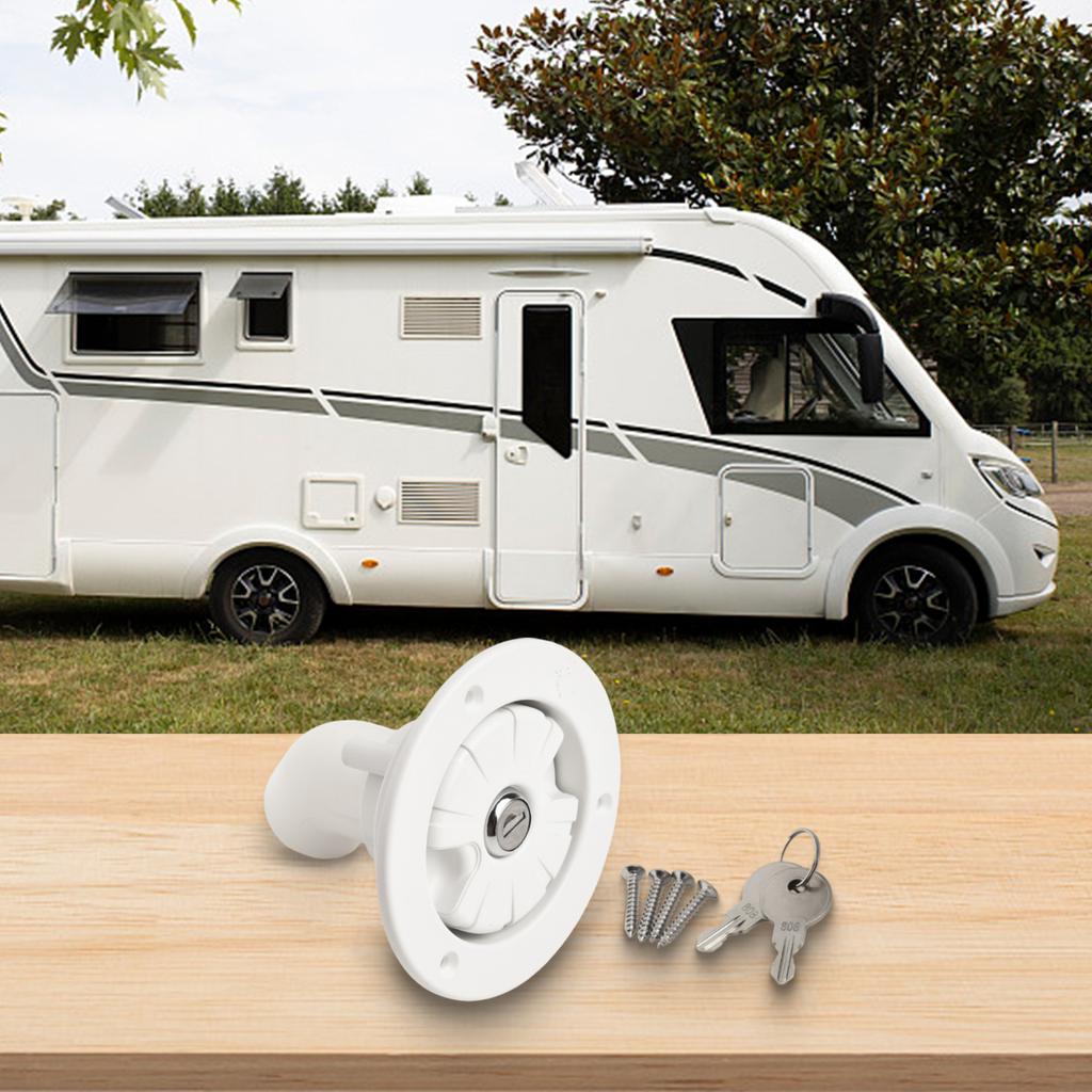 RV Water Filler Cap with Industrial Curved Texture and Reverse Venting Design Suitable for Caravans and Campers
