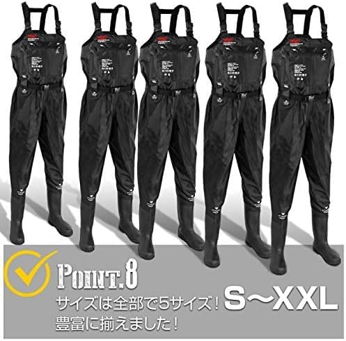 Kläder Brösthöga vadare med radial sula, AIRBORNE XL, Höjd: 175-180cm, Stövlar: 27-27,5 cm, Svart, Katastrofberedskap