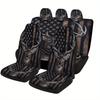 Deer With USA Flag Designed Car Seat Cover Set For Most Cars, High-quality Comfortable Car Seat Protector Covers Full Set, Unive