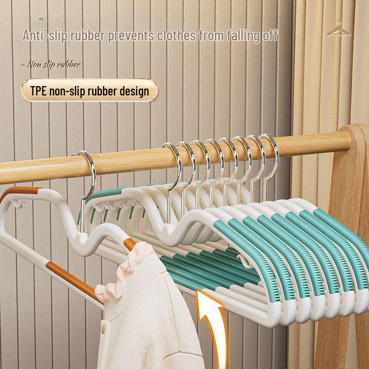 Forbedret plassbesparende kleshenger med kort hals: Sklisikker, Etterlater ikke merker, Anti-skulderdesign