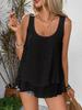 Blusa Laranja Sem Mangas com Barra de Babados e Alças Largas - Disponível em Várias Cores