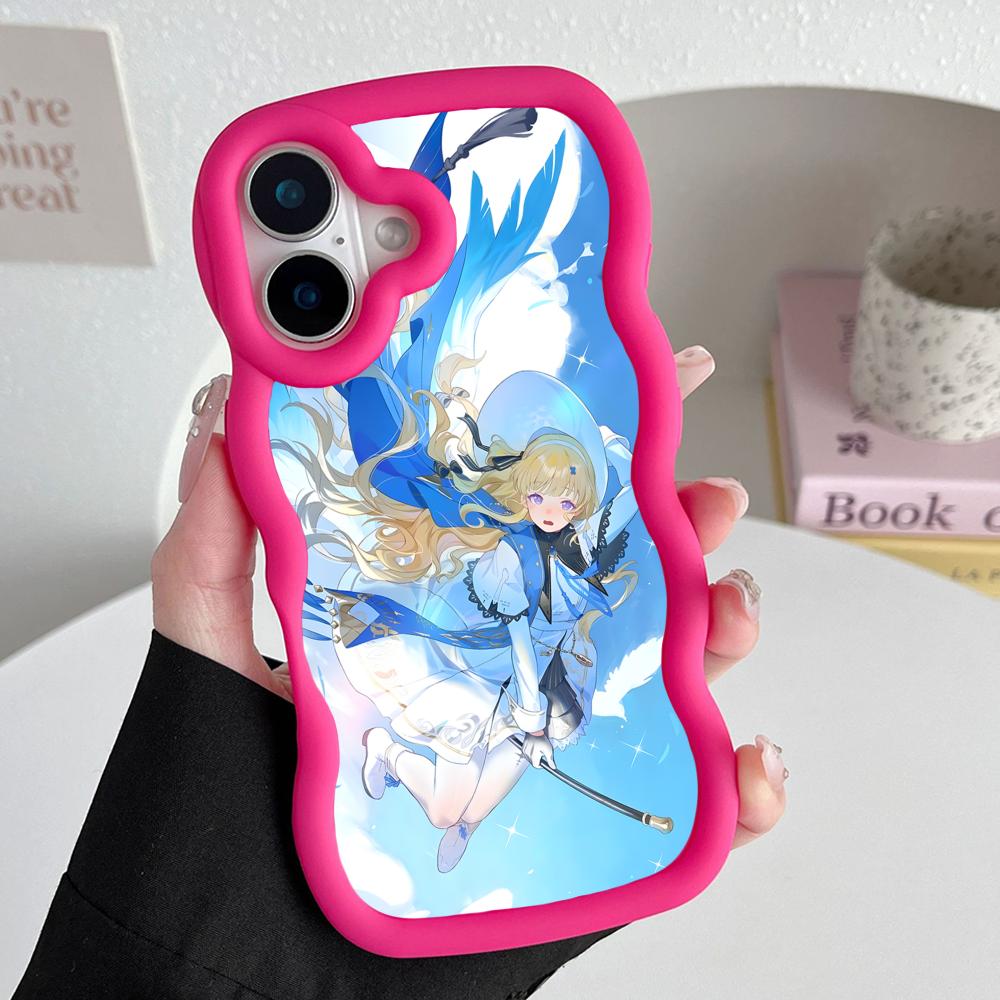 Wuthering Waves Phoebe Telefoonhoesje voor iPhone 17 16 15 14 13 12 11 Air Pro Max Plus Golvende Rand TPU Kleurrijke Hoes Luxe Hoes