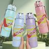 1PC Uriah Yellow Oval Logo Print 750ml Colorful Plastic Sports Water Bottle Leakproof Pop Up Lid with Straw for Outdoor Work Home Use