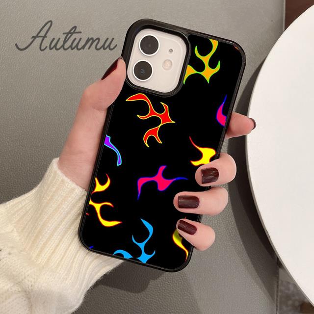 

Трендовый чехол для телефона с пламенем для iPhone 11 12 13 14 Pro Max mini X XR XS SE 2020 5 6S 7 8 Plus Samsung Galaxy S21 S22 Чехол-накладка Samsung S22ultra