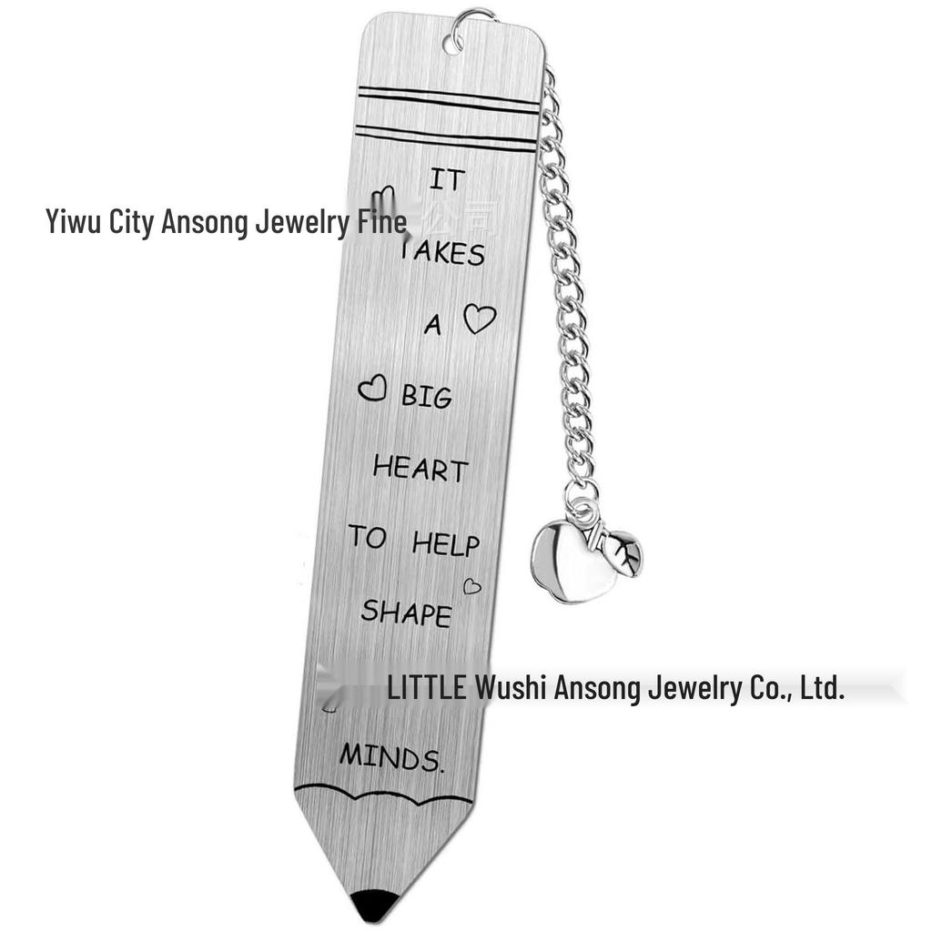 Metal Bookmark & Pen Inspirational Teacher's Day Gift for Students