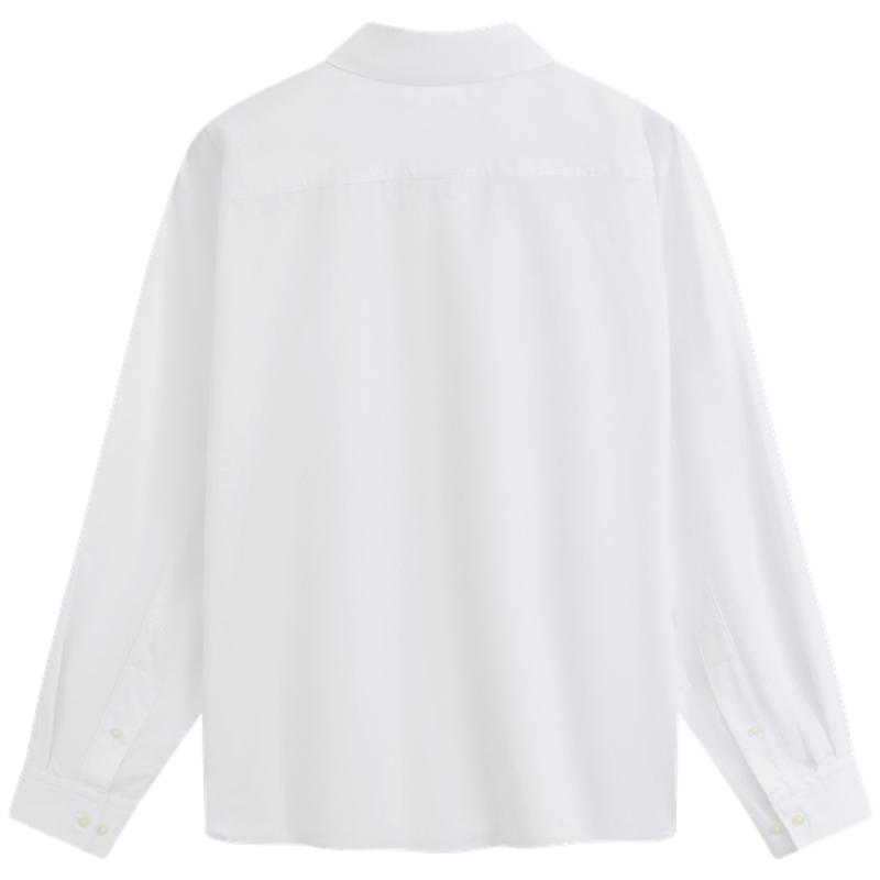 Calvin Klein Minimalist Series Loose Cotton Spring Autumn Shirt Unisex shirts Moonlight-White 40778STYAA