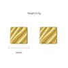 Geometric 316L Popular Gold Stud Earrings Light Luxury Classic Twill Bag Design Earrings