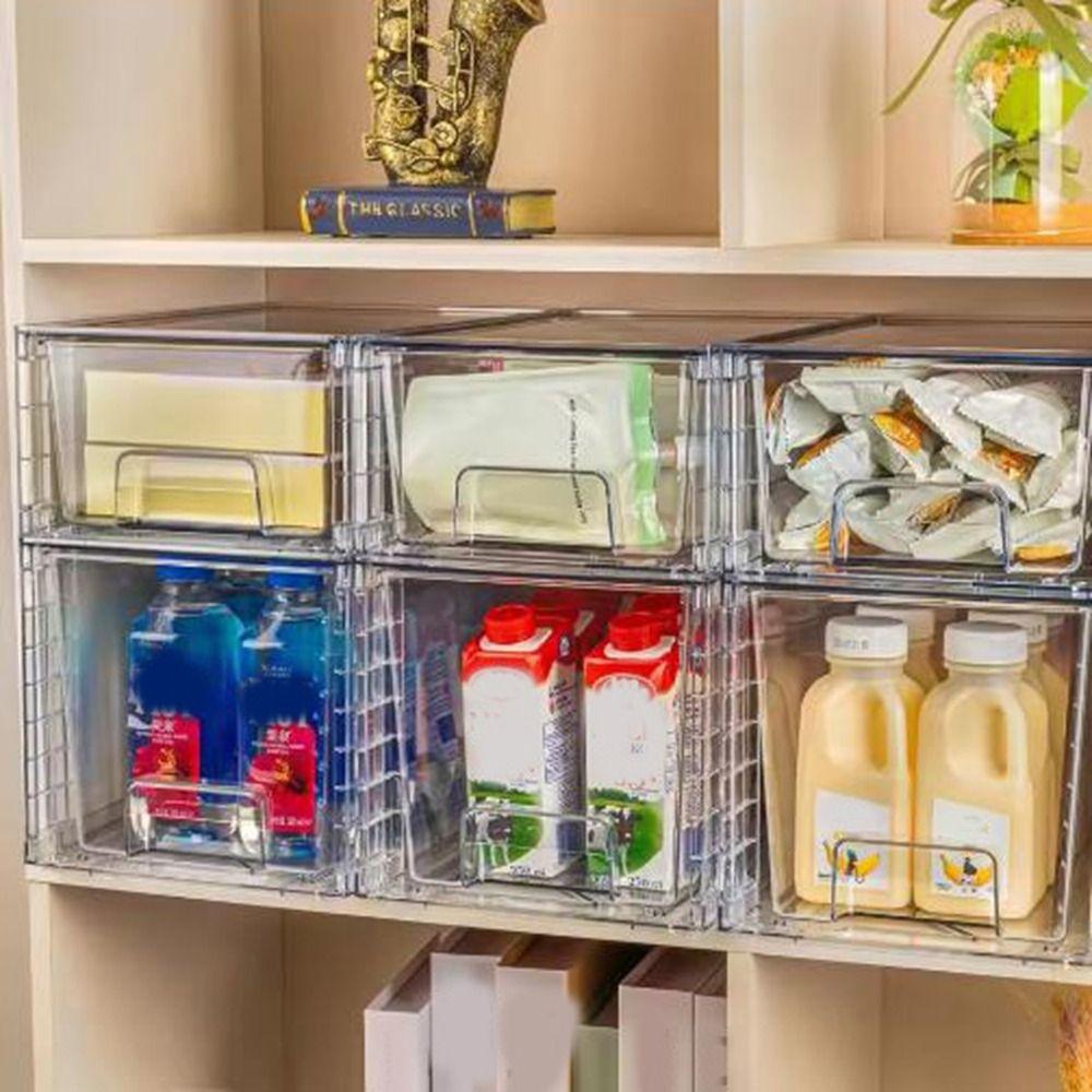 1/2pcs Plastic Stackable Storage Drawers 12 Inch Desktop Storage Box Spice Organizer  Kitchen