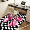 Pink Bow Theme Chair Mat Office Carpet Oversized Rug for Home Decor, Sofa Carpet, Desk Chair Mat, Gift Idea for Office and Living Room