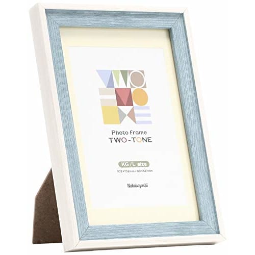 Nakabayashi Two-Tone Photo Frame, KG/L, Blue, F-TMS-211-B