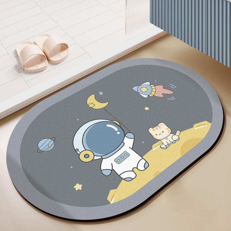 Household Diatomaceous Mud Quick Drying Soft Floor Mat Bathroom Absorbent Non-slip Toilet Toilet Carpet Thickened