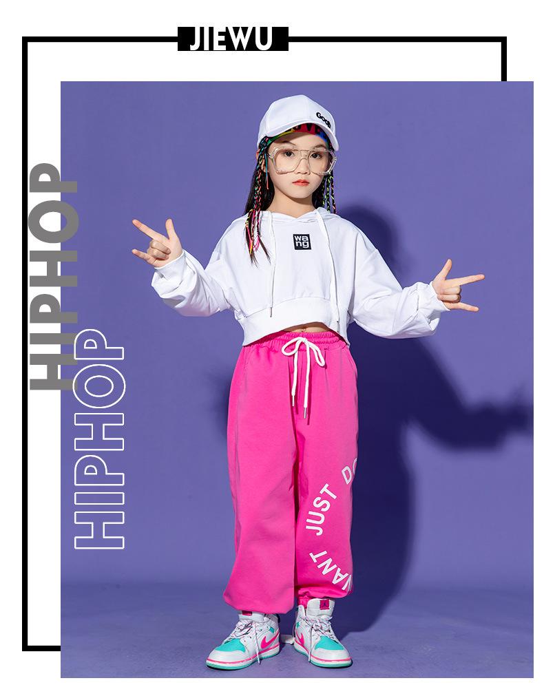 Kids' Hip Hop Dance Outfits: Boys & Girls Spring/Autumn Performance Wear with Crop Tops and Sweatpants