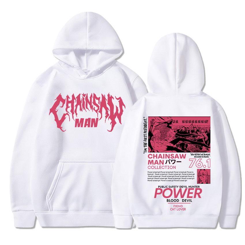 Anime japonés Motosierra Sudaderas con capucha unisex Power Gráfico Unisexga Estampado Sudaderas de manga larga Jerseys góticos unisex de gran tamaño Ropa de calle