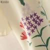 ZANZEA Women Turn Down Collar Casual Floral Print Short Sleeve Blouse