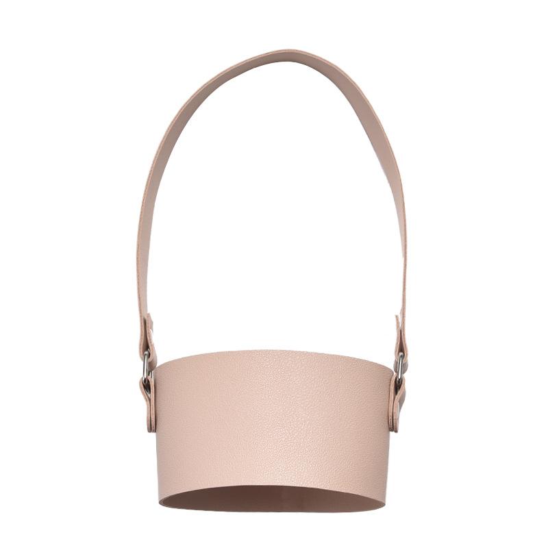 2025 Portable Cup Cover Thickened Milk Tea Cup Accessories Outdoor Portable Tote Bag Women'S Leather Non-Slip Cup Cover