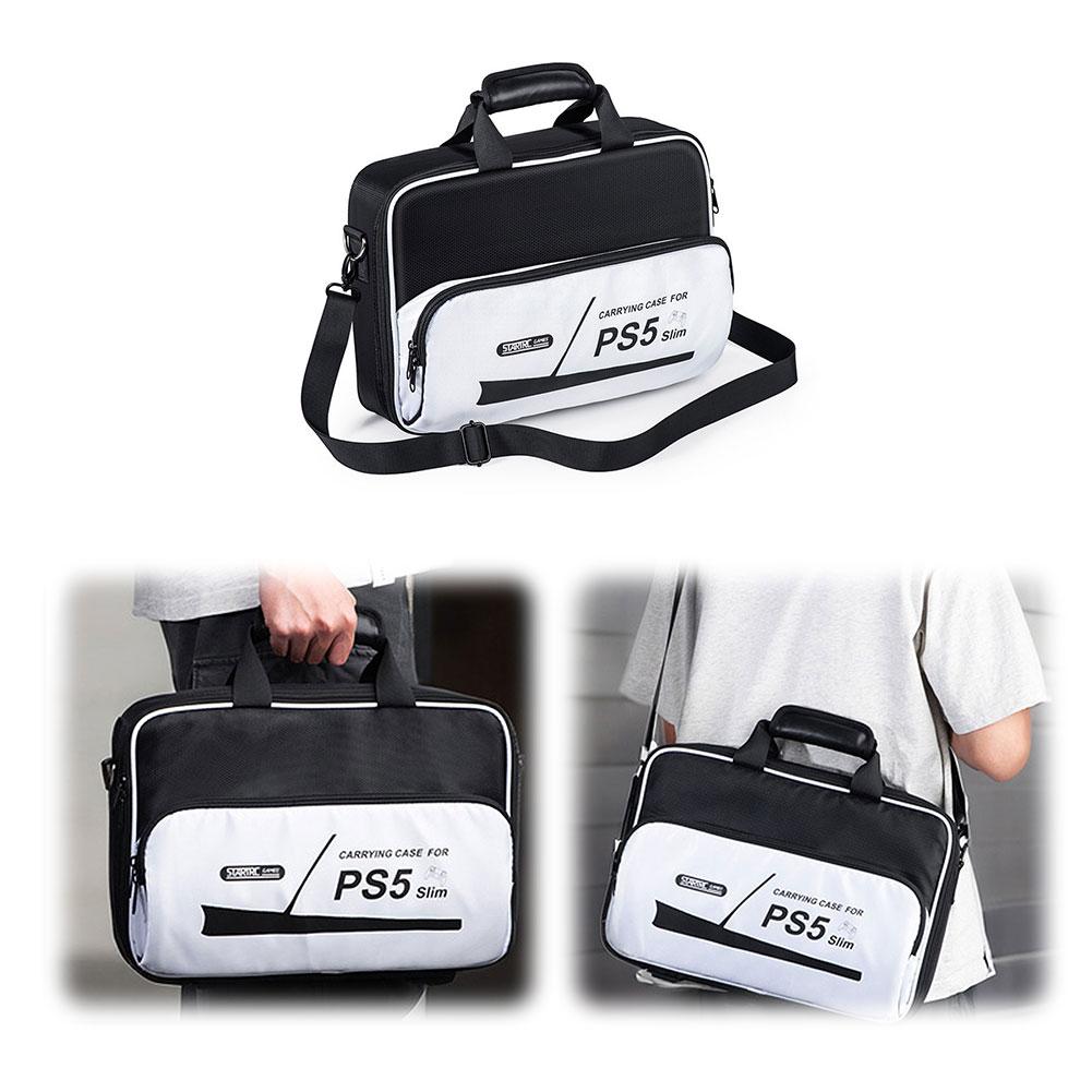 Estojo de transporte à prova d'água, capa protetora, bolsa de armazenamento à prova de choque com alça de ombro para PS5 Slim para console Playstation 5 Slim
