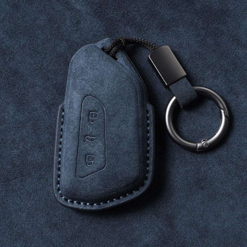 Leather Car Key Case Cover For Vw Volkswagen Golf 8 Mk8 Id.3 Id.4 Cupra Skoda Octavia A8 Seat Leon  Formentor Tarraco