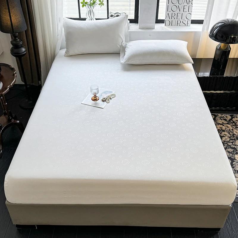 Brushed Fitted Sheet Elastic Bedsheet designed for Household Breathable Bed Linen Sabanas Para Cama Simple Style Bed Covers (No Pillowcase)