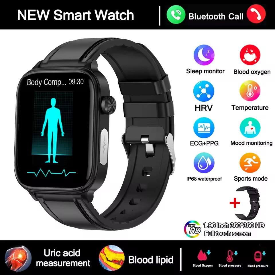 2025 New ECG+PPG Smart Watch Women Heart Rate Blood Lipid Uric Acid Women Menstrual Health Tracker Smartwatches For Android iOS