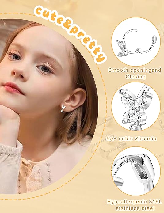 Kolip Hypoallergenic Surgical Stainless Steel Earrings for Girls, Cute Flower Heart Pearl Bow Earrings for Women