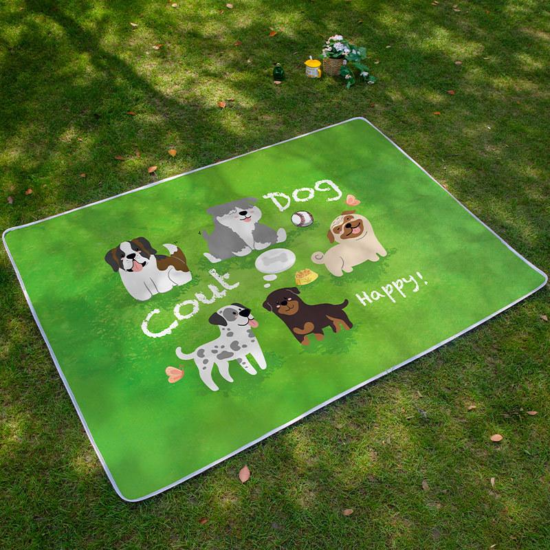 Little Adventurer Picnic Mat Moisture-proof Mat Picnic Cartoon Outing Puppy Spring Outing Portable Waterproof Insulated Lawn Mat