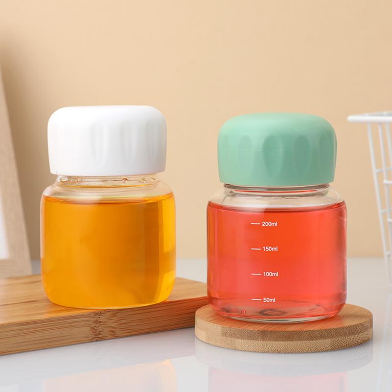 Creative Fat Cup Mini Glass Cute High Borosilicate Portable Water Cup with Scale 300ml Coffee Milk Cup