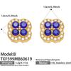 SSeeSY Custom Design Jewelry Stainless Steel 18K Gold Plated Clover Stud Earrings Necklace Set for Engagement Party with Zircon