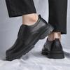 Mode Herrenleder Schuhe mit runder Zehenpartie Minimalistischer und vielseitiger Stil Party Hochzeit Outdoor Freizeit Business Herrenschuhe mit dicker Sohle