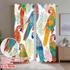 2D flat printing 2pcs Curtain Curtains Colorful Parrots Among Leaves Digital Printed Polyester Drapes Family Party Decoration