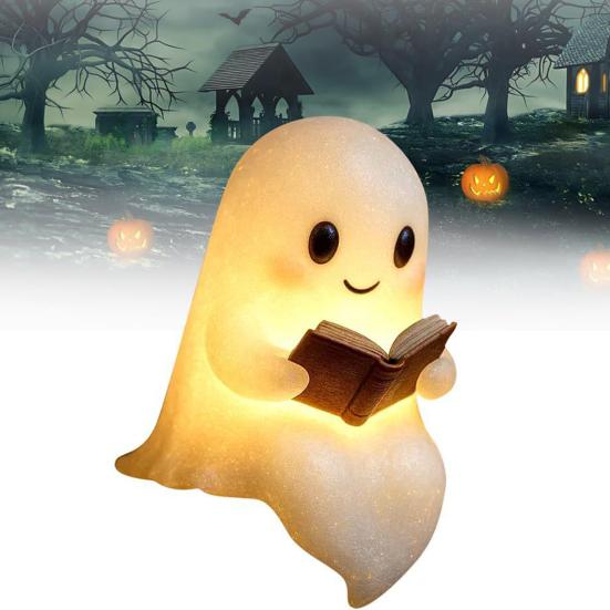 Ghost Night Light Desk Ghost Reading Book Lamp Cartoon Ghost