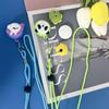Silicone Kids Necklace with 4 Pack Cartoon Cap Necklace Holder Soft Protective Cover for AirTag