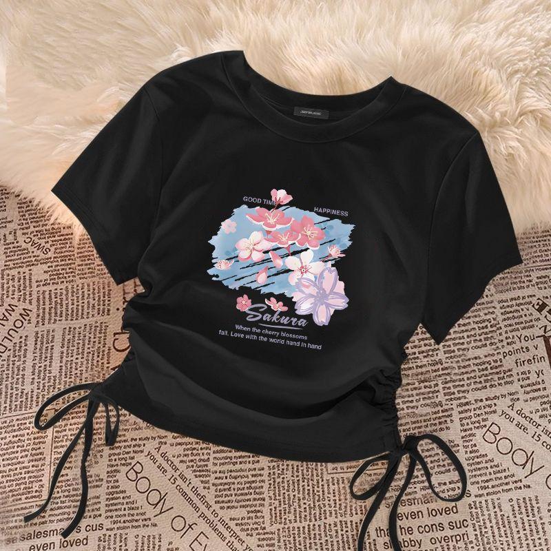 Girls' Solid Color T-shirts Short-sleeve Tops for Kids Summer Children Tees Teenager Blouse Baby Outfits Clothing