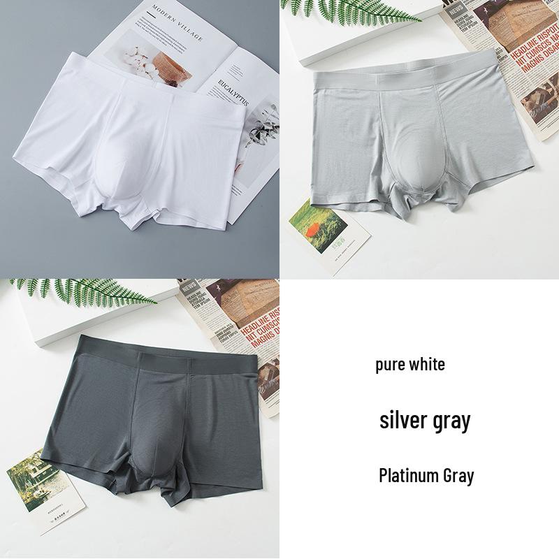 Modal Men's Seamless White Boxer Shorts, Antibacterial & Breathable, Youth Style, Pack of 60