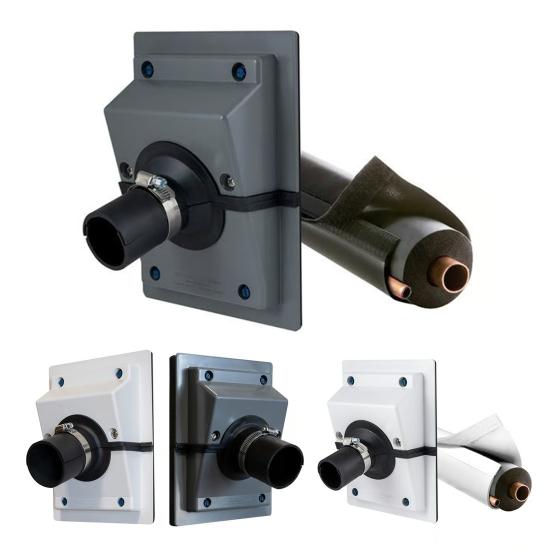 Split Cover Wall Sleeve Kit for AC Line Set Easy Install Wall Penetration Cover for Indoor Outdoor Air Conditioner Systems HVAC Line-Set Cover