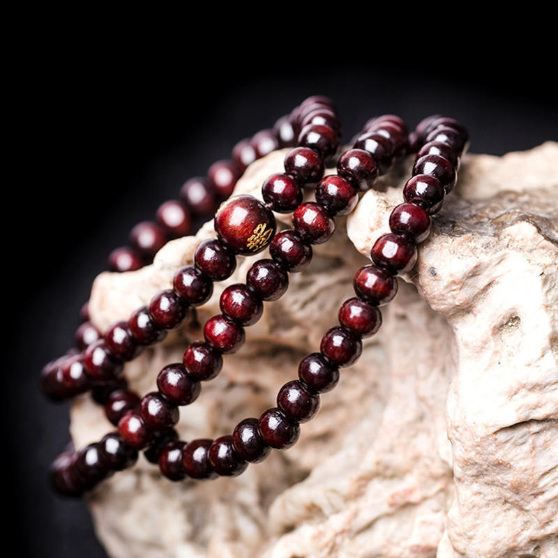 6mm*108 Natural Red Sandalwood Bead Prayer Japa Rosary Mala Bracelet Tibetan Buddhist meditation Wooden Rosary Beaded