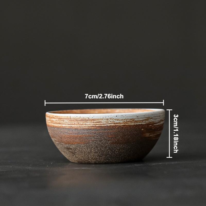 Stoneware Tea Cups Retro Handmade Teaware Set Antique Glazed Teacup Chinese Kung Fu Gongfu Master Cup Japanese Tea Set Drinkware