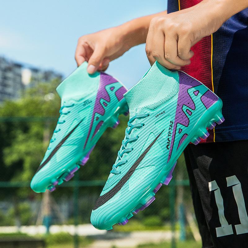 Foreign trade new high-top football shoes AG long nail football shoes TF broken nail training shoes Football men