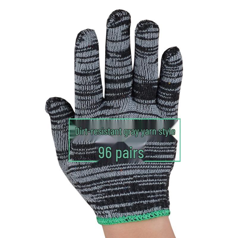 Men's Durable White Cotton Nylon Work Gloves for Construction